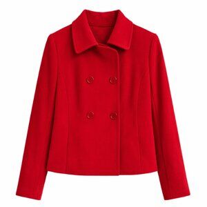 JONES NEW YORK - Women's Red Pure Wool - Cropped Blazer - 10P